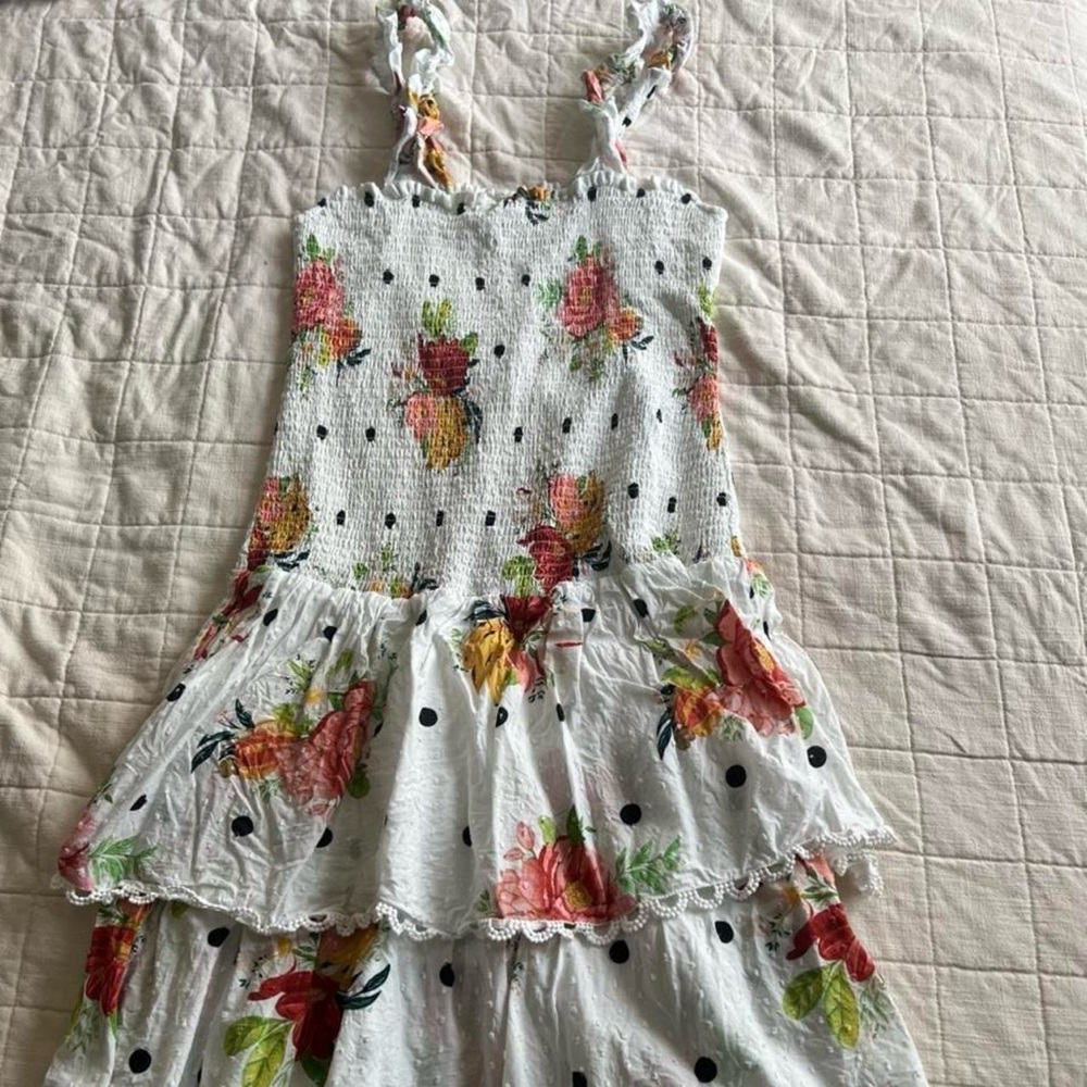 Farm Rio White Nanaju Midi Dress